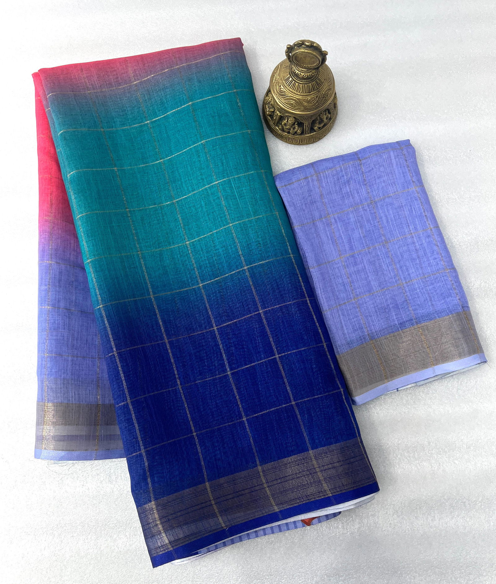 MG 408 Linen With Gold jari Designer Printed Non Catalog Sarees Wholesale Shop In Surat